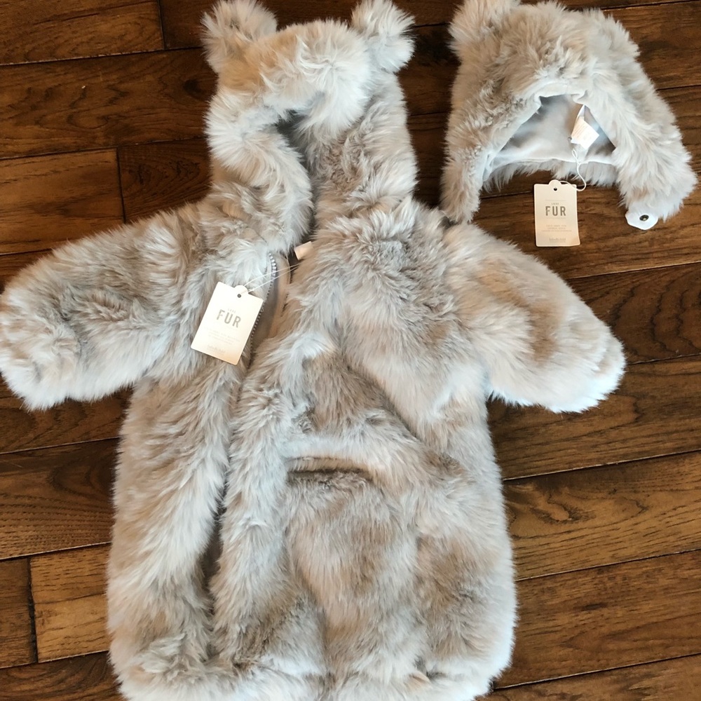 Baby Luxe Fur Fox Bunting and matching hat set